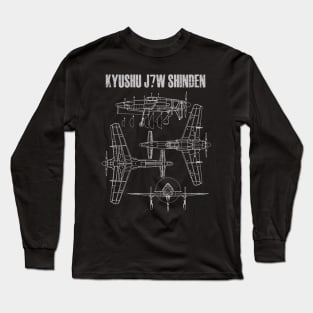 Kyushu J7W Shinden Blueprint Long Sleeve T-Shirt